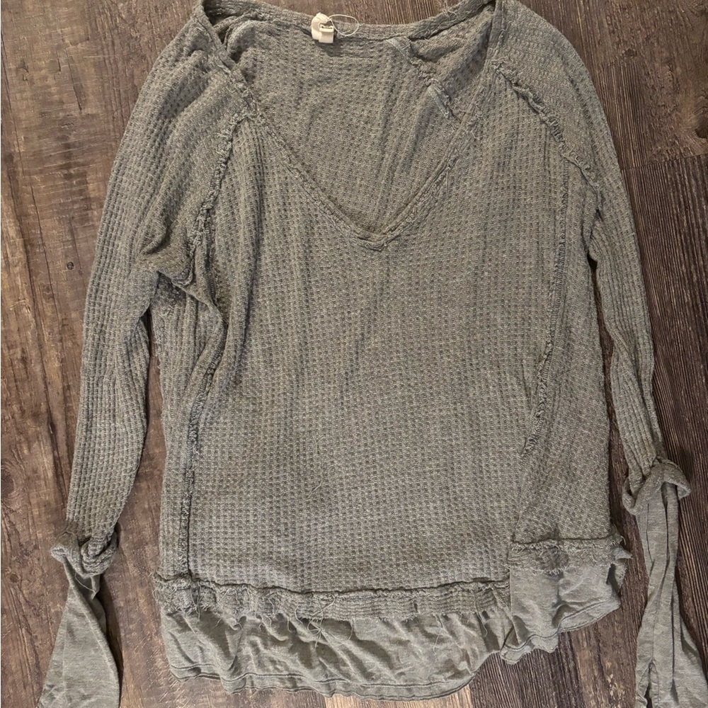 Free People Waffle Knit Thermal Women's Top